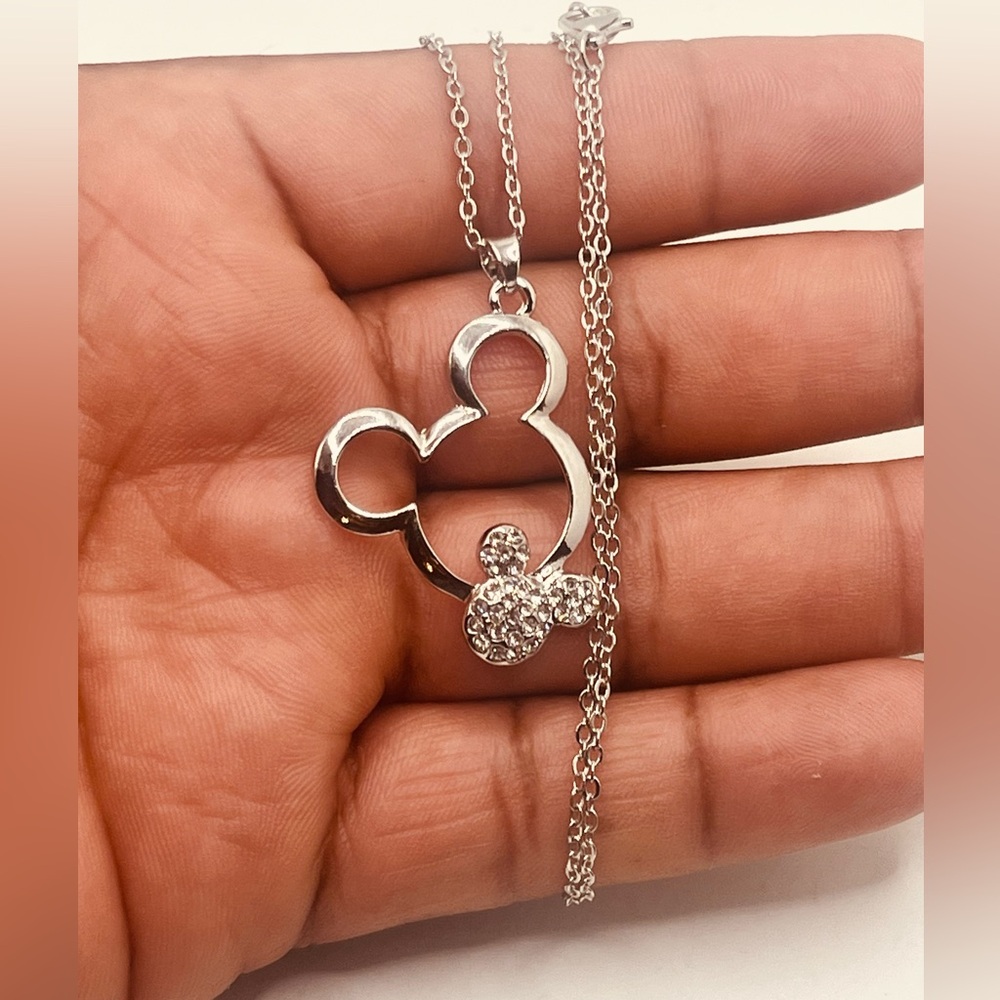 Silver plated necklace for women Mickey mouse design
